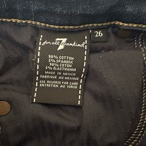 7 for all mankind, Guinevere ankle jeans. Fringed hem. New without tags size 26.